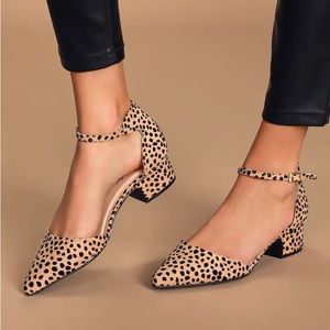 Lulus cheetah print ankle strap pumps